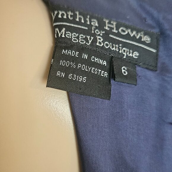 Cynthia Howie - Navy A-Line Dress: Timeless Elegance with Delicate Pleats - Picture 9 of 12